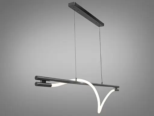 Сучасна світлодіодна люстра шланг потужністю 15, чорний хром - фото 2