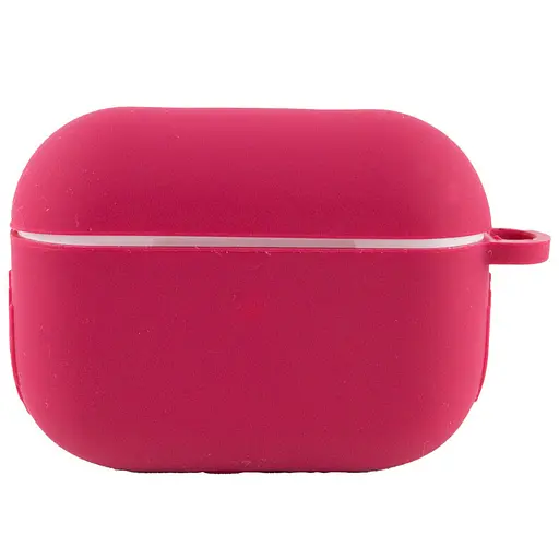 Силиконовый футляр New с карабином для наушников Airpods Pro Красный / Rose Red - фото 2