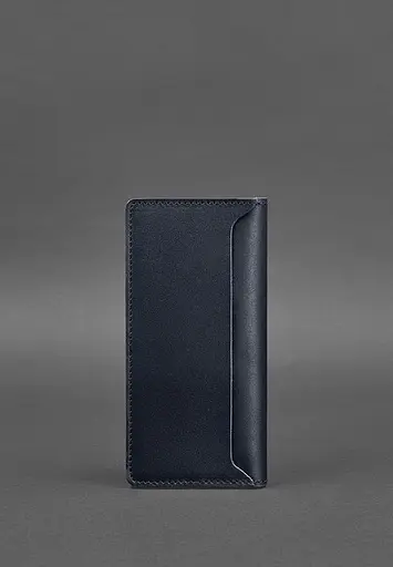 Кожаный портмоне-купюрник 11.0 темно-синий Краст - фото 5