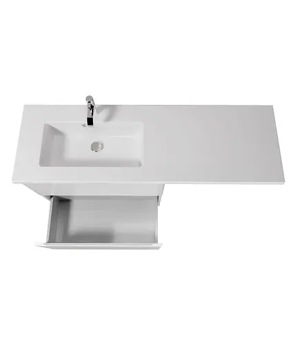 Тумба Мойдодир Unik 80-A Adam 140 L Білий підвісна з крилом над пральною машиною Білий - фото 6