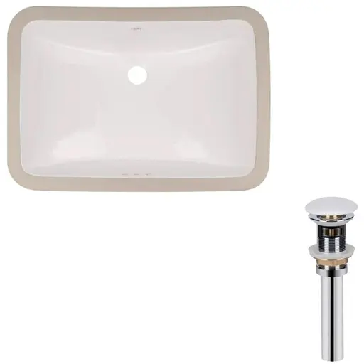 Комплект Qtap Stork: Раковина врізна овальна 570x390x210 мм White + Донний клапан PU02O (QT15116032WN47293) - фото 1