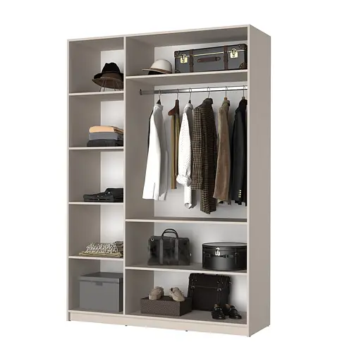 Шкаф 3-дверный MebelStar Оскар ДСП BG, комплект полок 150x52x220 см Серая мышка (MBS-4616) - фото 2