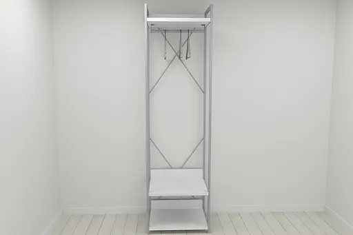 Шафа Гардероб Уні секція 1 серії Конект Ferrum-decor 220x60x50см Сірий метал ДСП Білий 32 мм (FRD-104503)