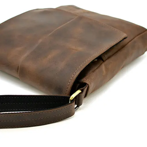 Кожаная мужская сумка через плечо TARWA 22х27х4 см sum0025745 - фото 6