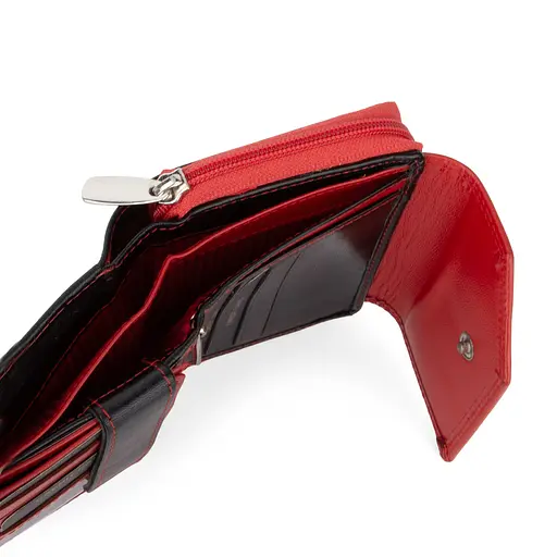 Гаманець жіночий шкіряний Rovicky 1509 GOAN маленький червоно-чорний - фото 8