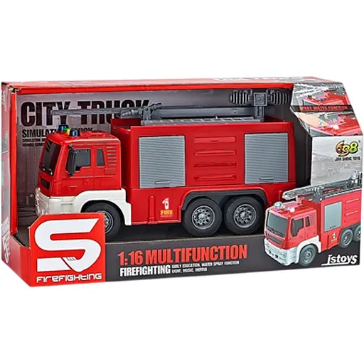 Пожарная машина Cars S с разбрызгивателем воды 1:16 (CJ-2180231) - фото 1