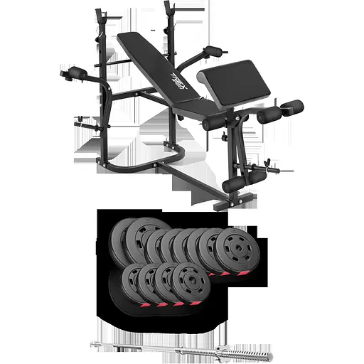 Набір Hop-Sport Premium 69кг з лавою TX-020 та штангою - фото 2