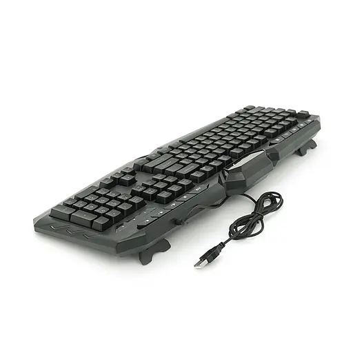 Клавиатура с подсветкой USB Jedel K504, длина кабеля 170 см, (Eng/Укр/Рус), (483х188х35 мм) Black, 104к, Q20 - фото 4