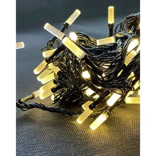 Новорічна гірлянда Восьмигранний рубін 6 м - 100 Тепло білих лампочок - фото 1