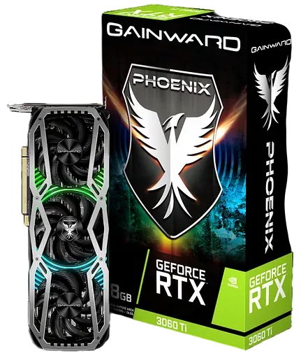Відеокарта GeForce RTX 3060 Ti 8GB Gainward Phoenix (NE6306T019P2-1041X) Б/В