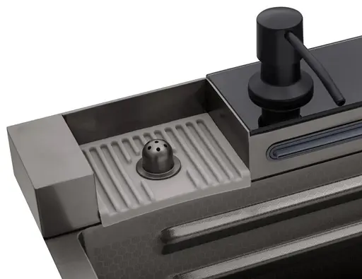 Кухонная мойка Kroner KRP Schwarze - SET7546ARTHM PVD (3.0/0.8 мм) (CV033375) - фото 8