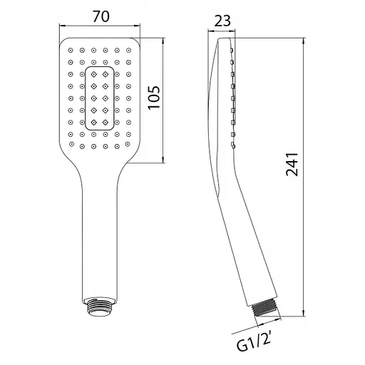 Ручной душ Imprese W070SQ1, Хром - фото 2