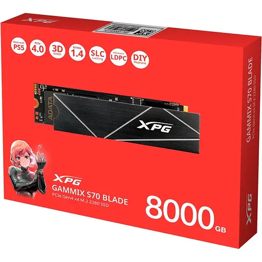 SSD накопитель Adata XPG Gammix S70 Blade 8TB (AGAMMIXS70B-8000G-CS) [130898] - фото 6