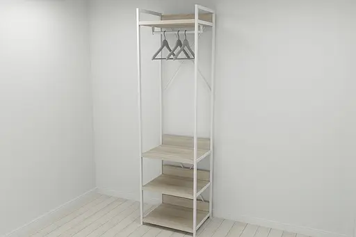 Шкаф Гардероб Уни секция 3 серии Конект Ferrum-decor 220x60x50см Белый металл ДСП Дуб Сонома 32 мм (FRD-104533) - фото 7