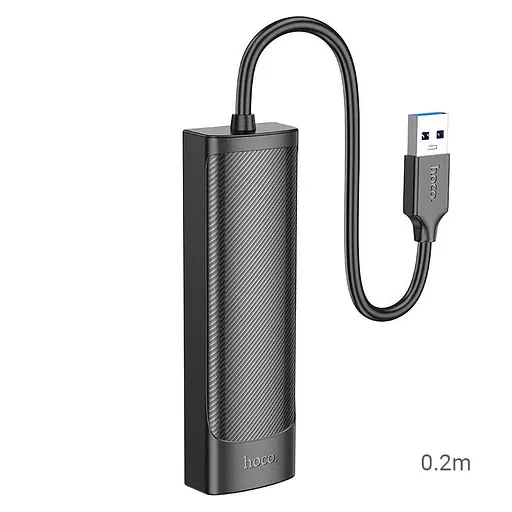 Хаб - концентратор адаптер Hoco HB41 Easy Safety 4-in-1 Hub Usb-A to 4 Usb 3.0 20 см - фото 5