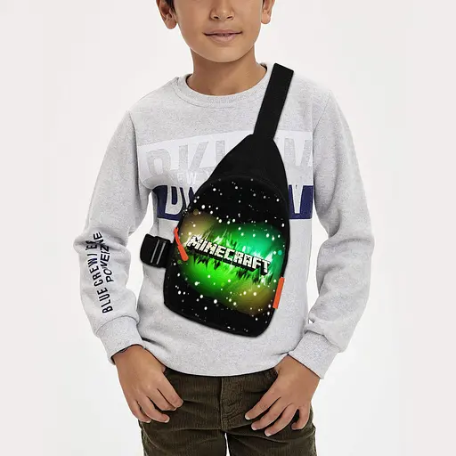 Сумка через плече дитяча Minecraft Кріпер 29х17 см сумка слінг для хлопчика (02087)