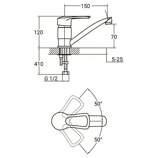 Змішувач для кухні Aquatica MD-2B144C 9712120 - фото 2