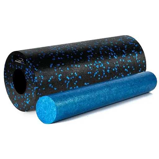 Масажний ролик (роллер) гладкий PowerPlay PP-4348 2 in 1 EPP Foam Roller Чорно/Синій (33x14 см) (PP_4348_Blue_(33*14)) - фото 1