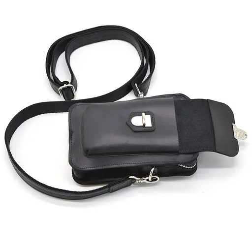 Кожаная мужская сумка на пояс TARWA 20х13.5х5 см sum0026020 - фото 4