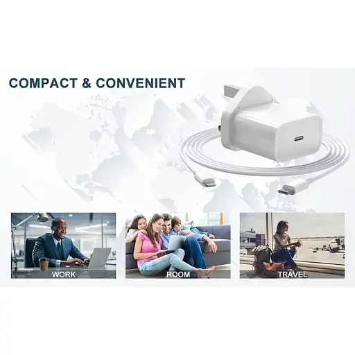 Зарядное устройство PD 20W USB C для iPhone 15/15 Pro/15 Pro Max /15 Plus/14 Pro max/14/13 со шнуром Тип C - фото 3