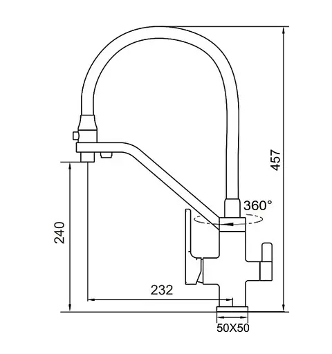 Змішувач для кухні Koer KB-72009-01 з виходом для питної води (KR5006) - фото 2