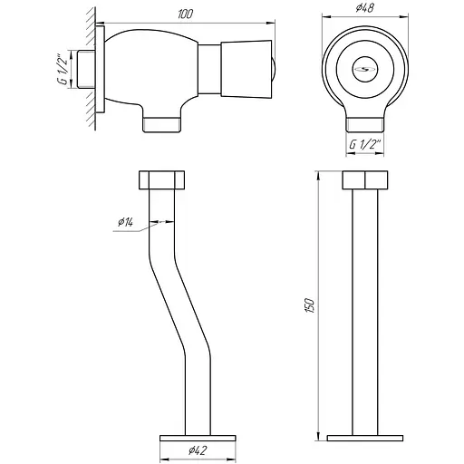 Кран-дозатор для писсуара Solomon LGE-043 000002451, Хром - фото 4