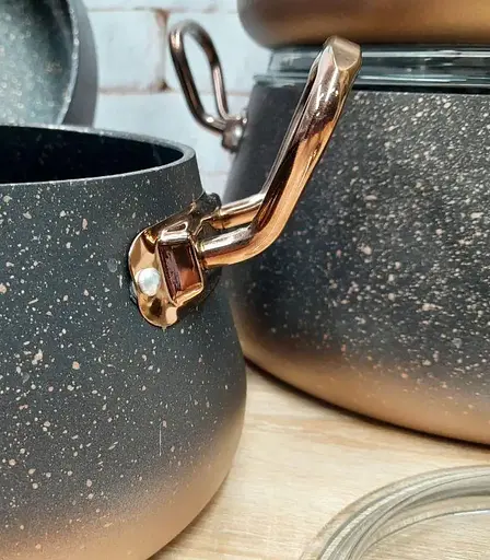 Набір каструль O.M.S. Collection 3041 з гранітно-мармуровим покриттям Мідний (Туреччина) - фото 5