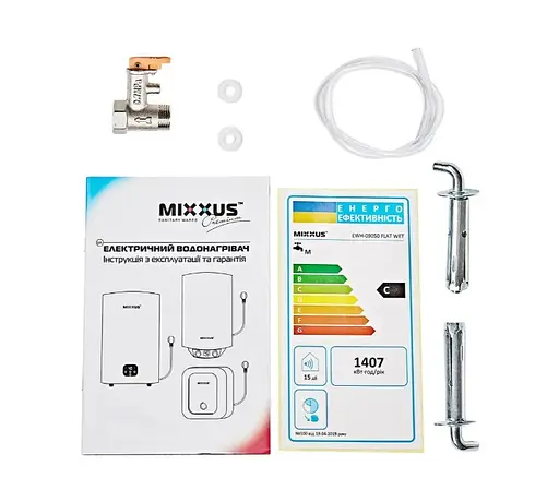 Водонагрівач Mixxus EWH-10100 FLAT DRY 100 л, 2 кВт, сухий ТЕН, вертикальний, прямокутний, білий (WH0599) - фото 4