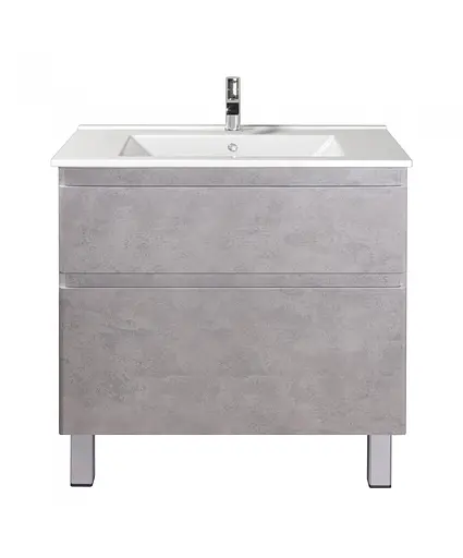 Тумба Мойдодир Палермо 80-U з умивальником SU-80 бетон світлий Сірий - фото 7