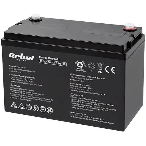Аккумулятор гелевый Rebel 12V 100 Ah (BAT0421)