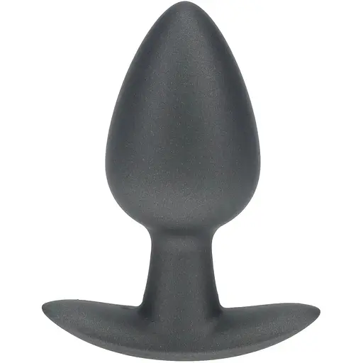 Анальна пробка Ouch! Smooth Anal Plug Metallic M 7.9 см (сірий)