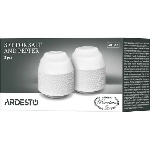 Набор для соли и перца Ardesto Ancona фарфор 5.4х5.5 см 2 предмета белый (AR3562) - фото 5