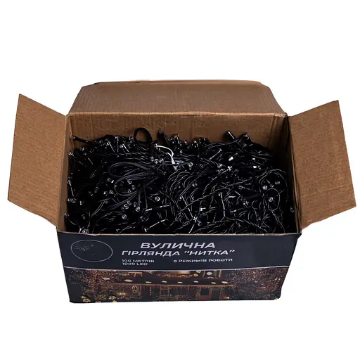 Новорічна гірлянда Різдвяна фея GarlandoPro 100 м 1000 LED чорний дріт Синій CF1000L100MBBL - фото 3