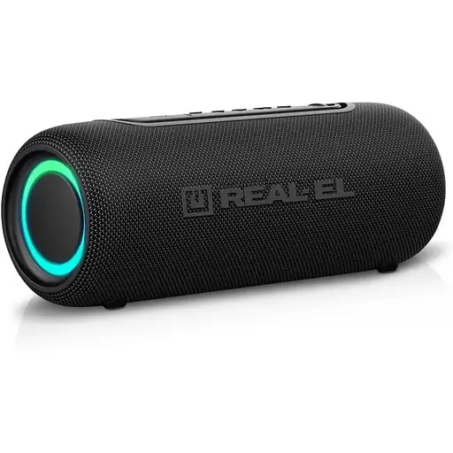 Колонка портативна 2.0 Real-EL X-715 чорний, 2 x 5 Вт, пластиковий корпус, bluetooth, USB-А/USB-C, AUX, RGB підсвічування - фото 1