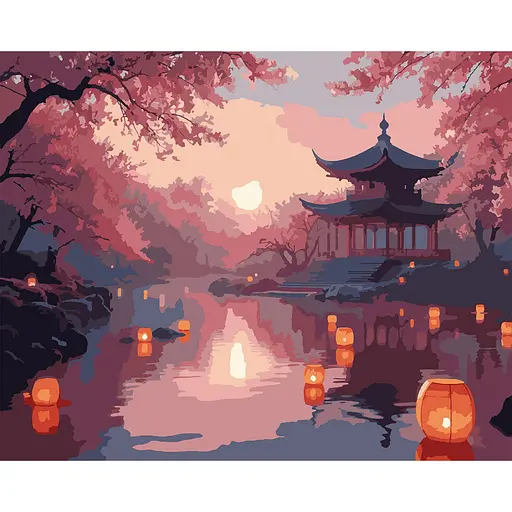 Картина по номерам Santi Таинственная Япония 40х50 см LED подсветка (956643)