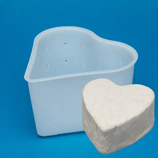 Форма для виготовлення м'якого сиру типу "Камамбер" та сирів із пліснявою у вигляді серця 0.35 л, Kitchette Білий 86340 - фото 2