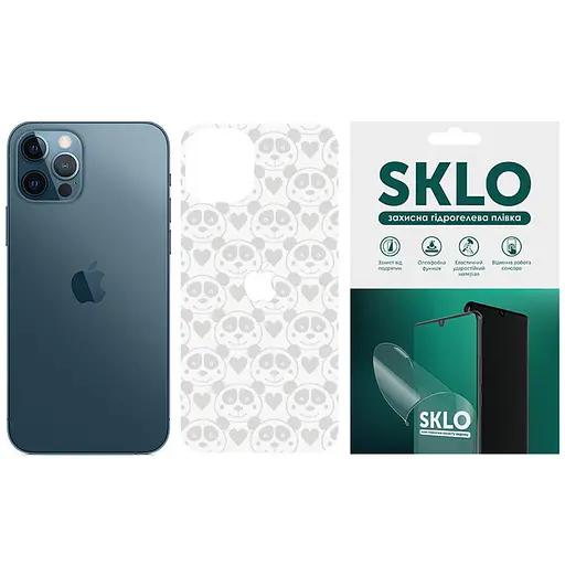 Захисна гідрогелева плівка SKLO Back тил+лого Transp. для Apple iPhone 14 Plus 6.7 Прозорий/Панды