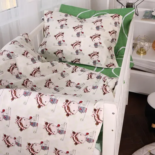 Наволочка MirSon Бязь Kids Time 20-0031 Ladybug 50х70 см зелена (2200009638473) - фото 3