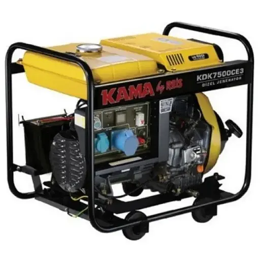 Генератор дизельный KDK7500CE3, 3-фазный 220/400V, 50Hz, 6.9kVA/5.5kW, бак 12.5 л, расход 1.5 л/ч, пуск: ручной/стартер, 700х510х620 мм, 103