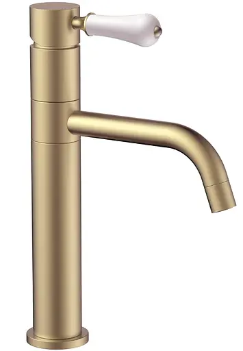 Смеситель для умывальника Rea Serra brushed gold низкий REA-B1144 Золотой - фото 1