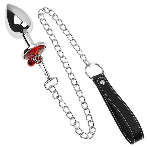 Металлическая пробка с поводком классическая конусная 40 мм 94 мм красный - фото 1