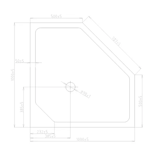 Душевой поддон Eger Stefani 100x100 пятиугольный 599-535-100/2 - фото 3