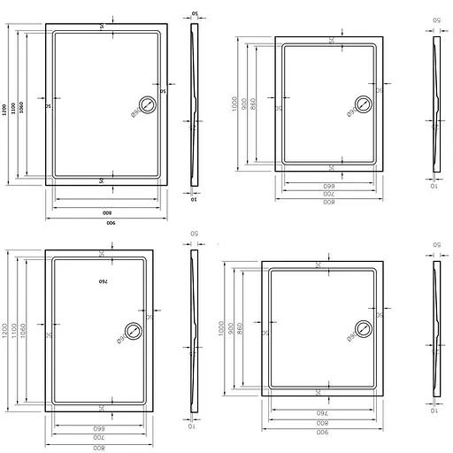 Душовий піддон Ravak Gigant-100x80 LA білий XA01A401210 - фото 4