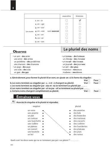 Les 500 Exercices de Grammaire. Livre + corrigés intégrés A1 - фото 10