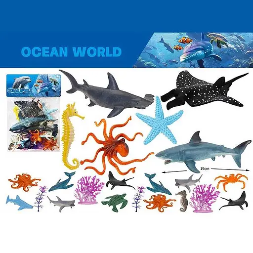 Набір фігурок тварин Океан, 18 морських мешканців, 0412-63F