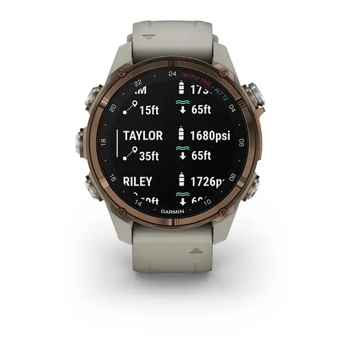 Спортивные часы Garmin Descen Mk3i – 43 mm Bronze PVD Titanium with French Gray Silicone Band (010-02753-13/14) - фото 10