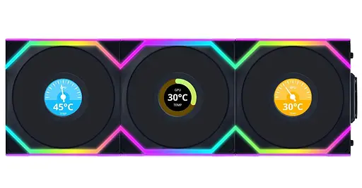 Вентилятор Lian Li Uni Fan SL Wireless LCD 120-3 Reverse Black (G99.12RSLLCD1W3B.00) - фото 1