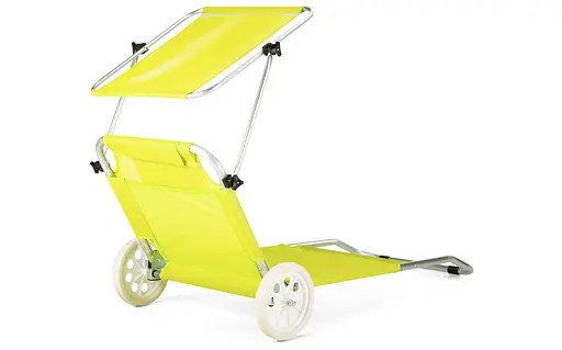 Шезлонг лежак Outtec Sun з дашком жовтий - фото 2