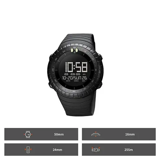 Чоловічий спортивний годинник Skmei 1992 (Чорний) - фото 8