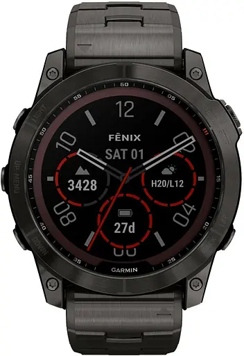 Смарт-часы Garmin Fenix 7X Sapphire Solar C. Grey DLC Titanium w. Carbon Grey DLC Vented T. Band (010-02541-27) - фото 2